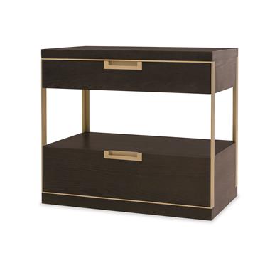 Cadence Two Drawer Nightstand - Mocha